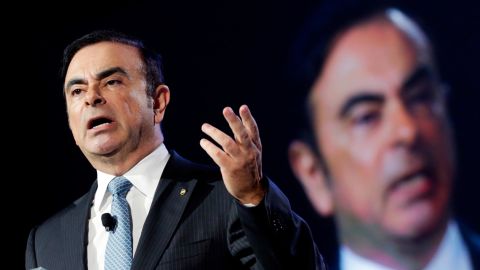 Carlos Ghosn, the Chairman and CEO of both Nissan and Renault, speaks at the New York International Auto Show, Wednesday, March 23, 2016, in New York.