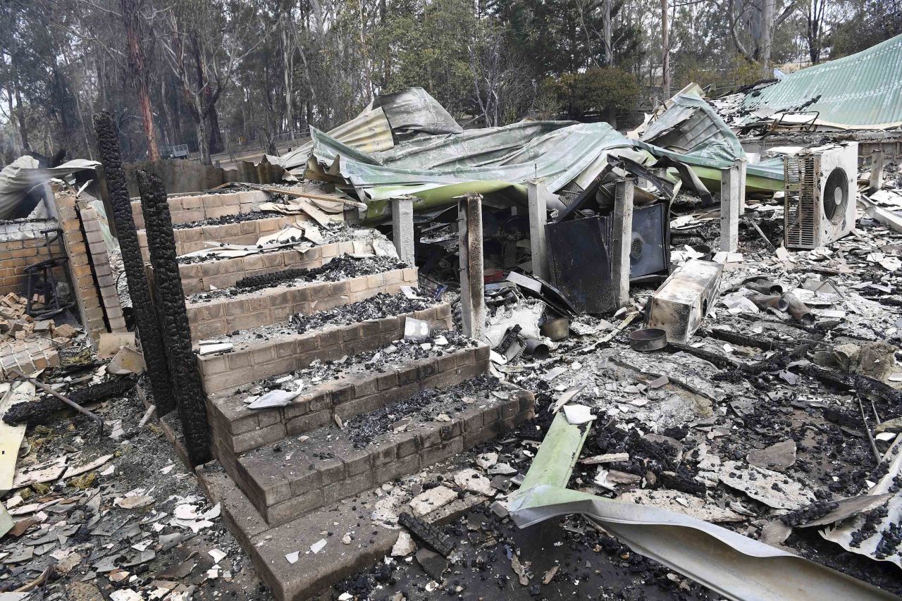 A destroyed home in Sarsfield, East Gippsland, Victoria, on December 31.