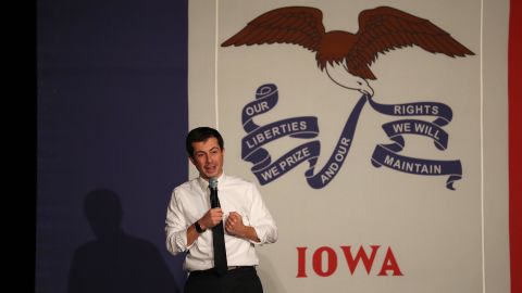 Democratic presidential candidate South Bend, Indiana Mayor Pete Buttigieg speaks during a campaign event at the Majestic Theater on December 29, 2019 in Centerville, Iowa. 