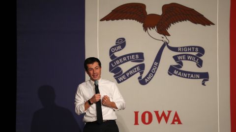 Democratic presidential candidate South Bend, Indiana Mayor Pete Buttigieg speaks during a campaign event at the Majestic Theater on December 29, 2019 in Centerville, Iowa.