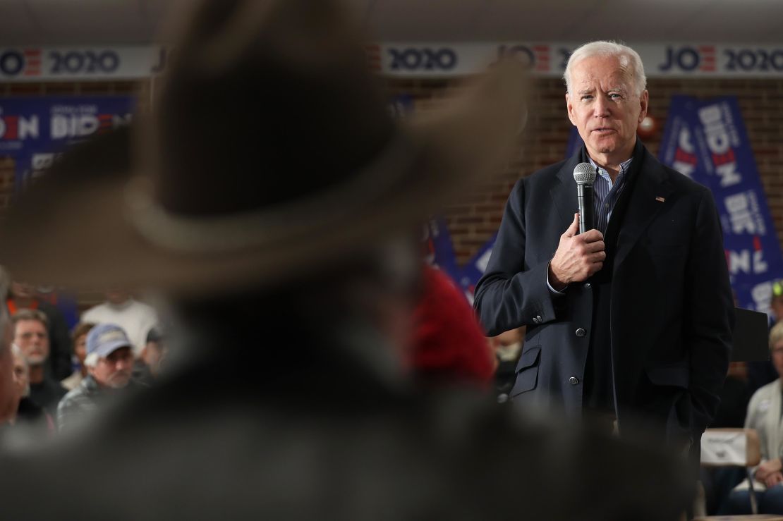 Democratic presidential candidate, former Vice President Joe Biden makes a campaign stop at Tipton High School on December 28, 2019 in Tipton, Iowa. 