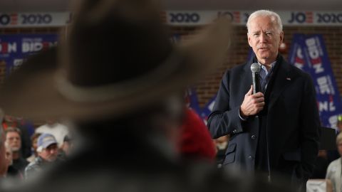 Democratic presidential candidate, former Vice President Joe Biden makes a campaign stop at Tipton High School on December 28, 2019 in Tipton, Iowa. 