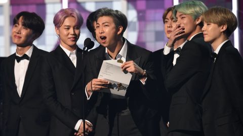 BTS presenting the award for Best R&B Album at the 2019 Grammy Awards. And further proof that they've broken into the US market. 