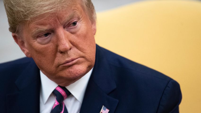 U.S. President Donald Trump looks on in the Oval Office of the White House on December 19, 2019 in Washington, DC.