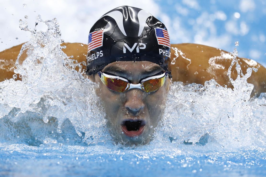 Michael Phelps on his way to yet another gold medal at the 2016 Rio Olympics.