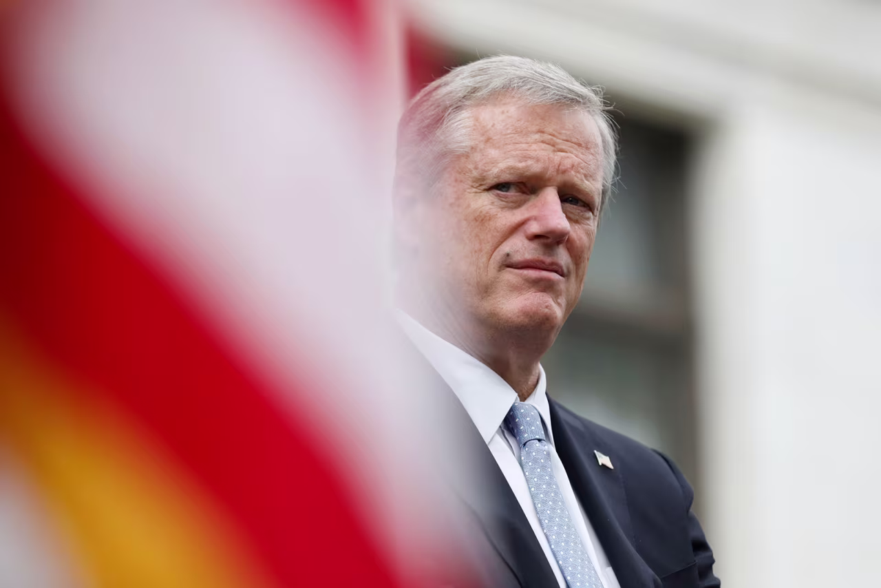 Massachusetts Gov. Charlie Baker attends the Massachusetts 9/11 Fund's official Annual Commemoration on September 11. 