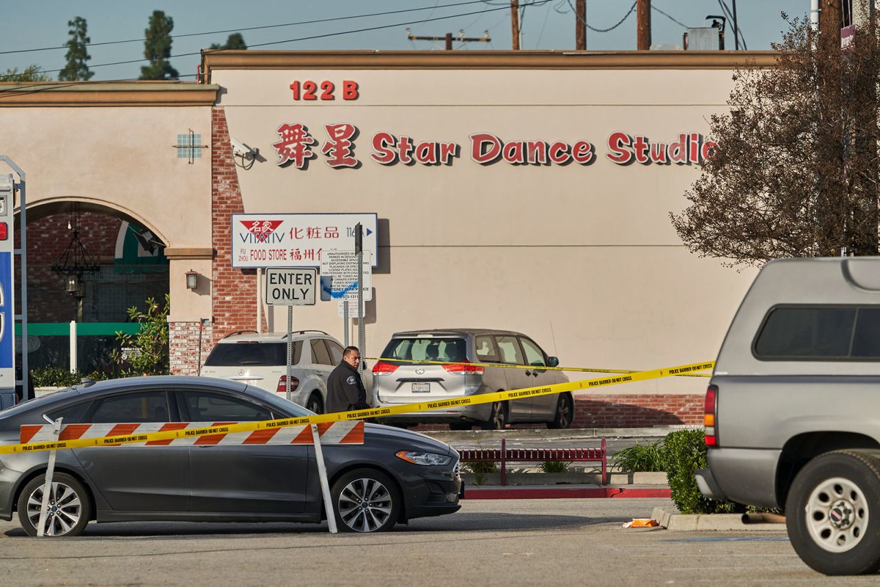 The Star Dance Studio where 10 people were killed is seen in Monterey Park, California, on January 22. 