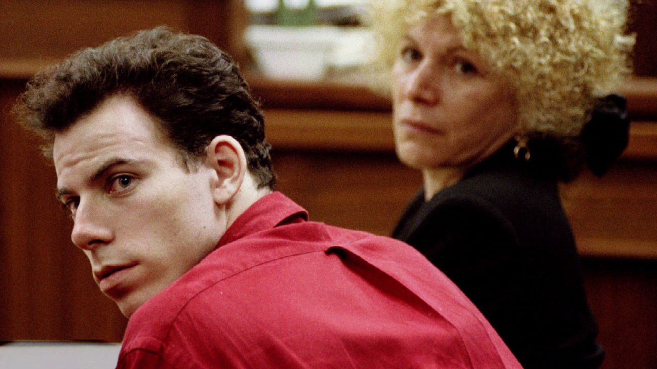 Erik Menendez sits in court listening to preliminary hearing in his and brother Lyle's murder case, with his attorney Leslie Abrahmson, July 22, 1994. The Menendez brothers both received mistrials in the shotgun killings of their parents Jose and Kitty Menendez in their first trial.