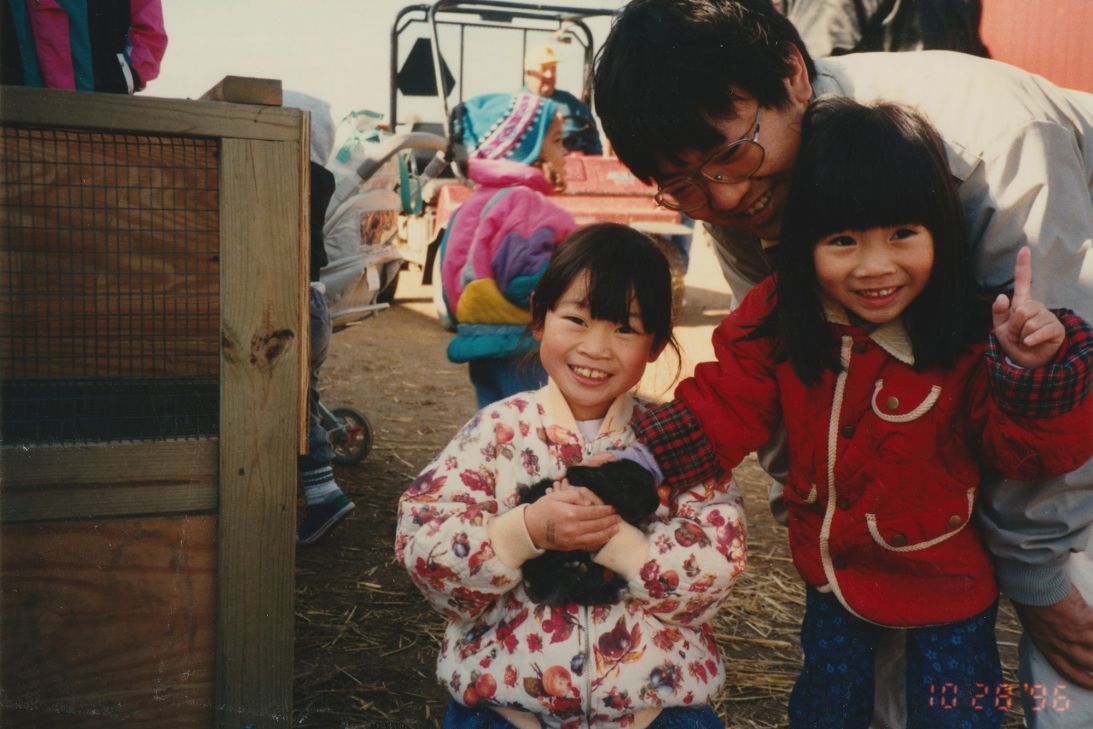 A 1996 family visit to a petting zoo.