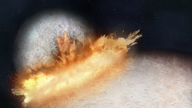 명왕성의 핵은 고대 충돌로 인해 생성되었을 가능성이 높습니다.