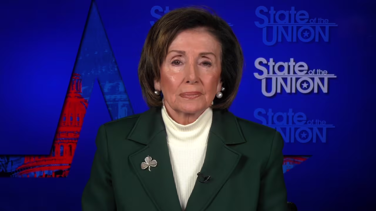 Rep. Nancy Pelosi is pictured during an interview with CNN’s “State of the Union” on March 17.