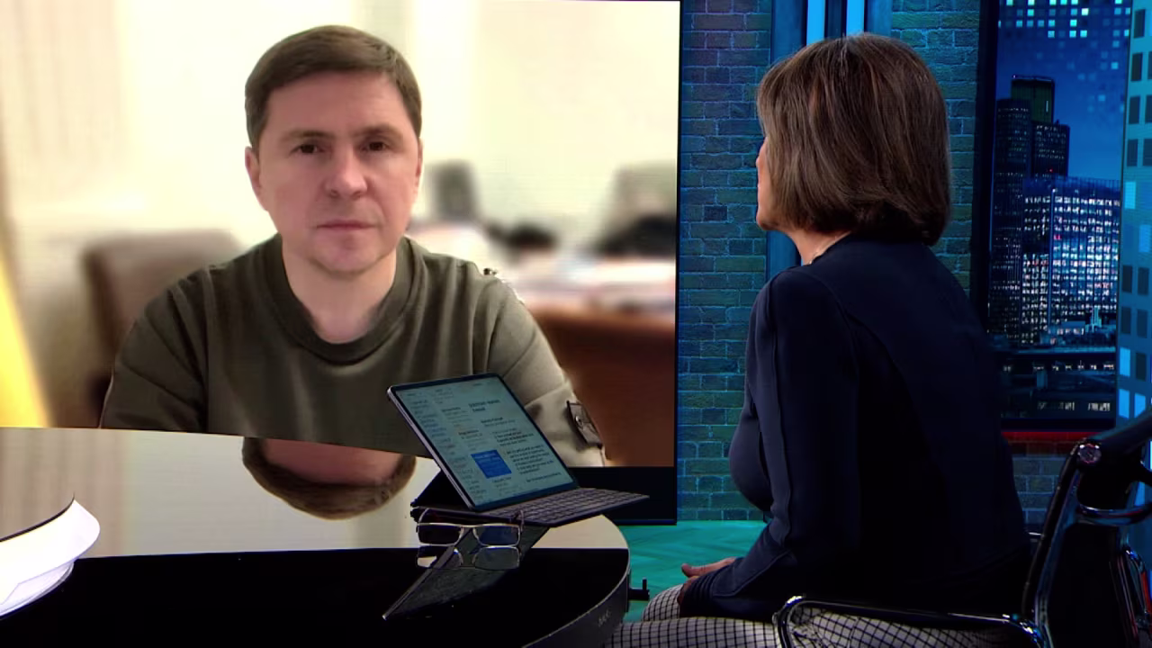 Mykhailo Podolyak in an interview with Christiane Amanpour for CNN, on Tuesday.