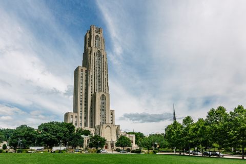 The Cathedral of Learning is seen on the University of Pittsburgh's main campus.