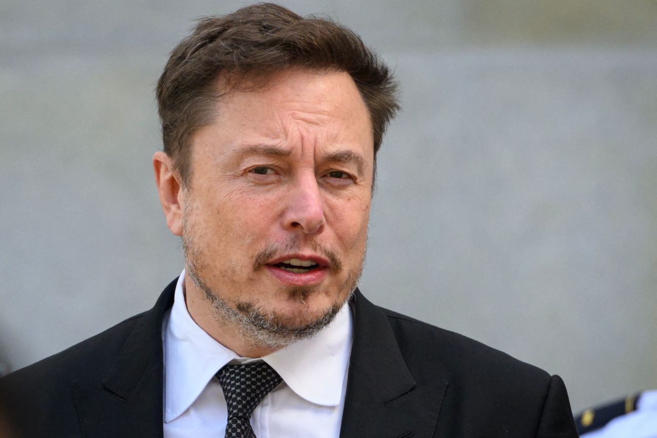 Elon Musk leaves a Senate forum at the US Capitol in Washington, DC, on September 13.