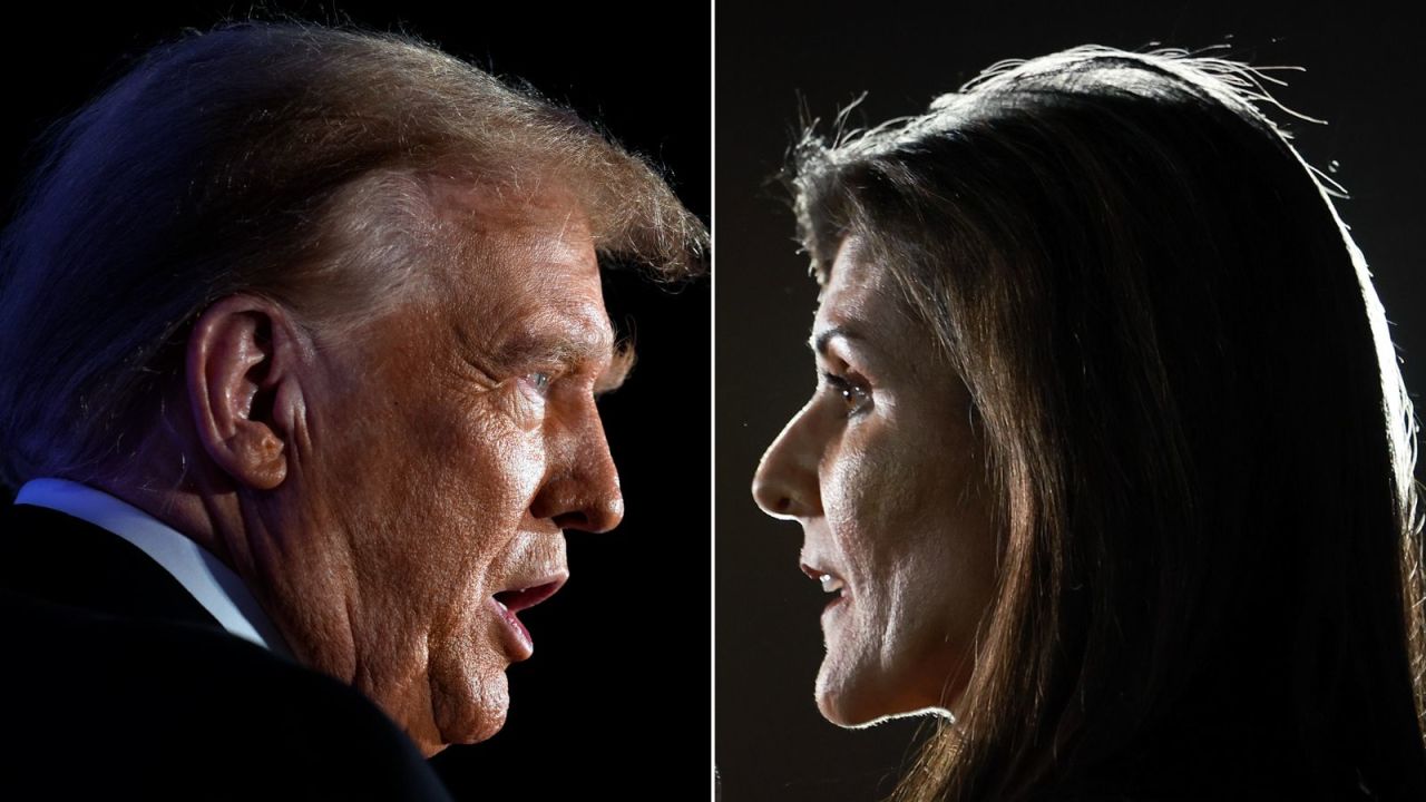 Republican presidential candidates Donald Trump and Nikki Haley