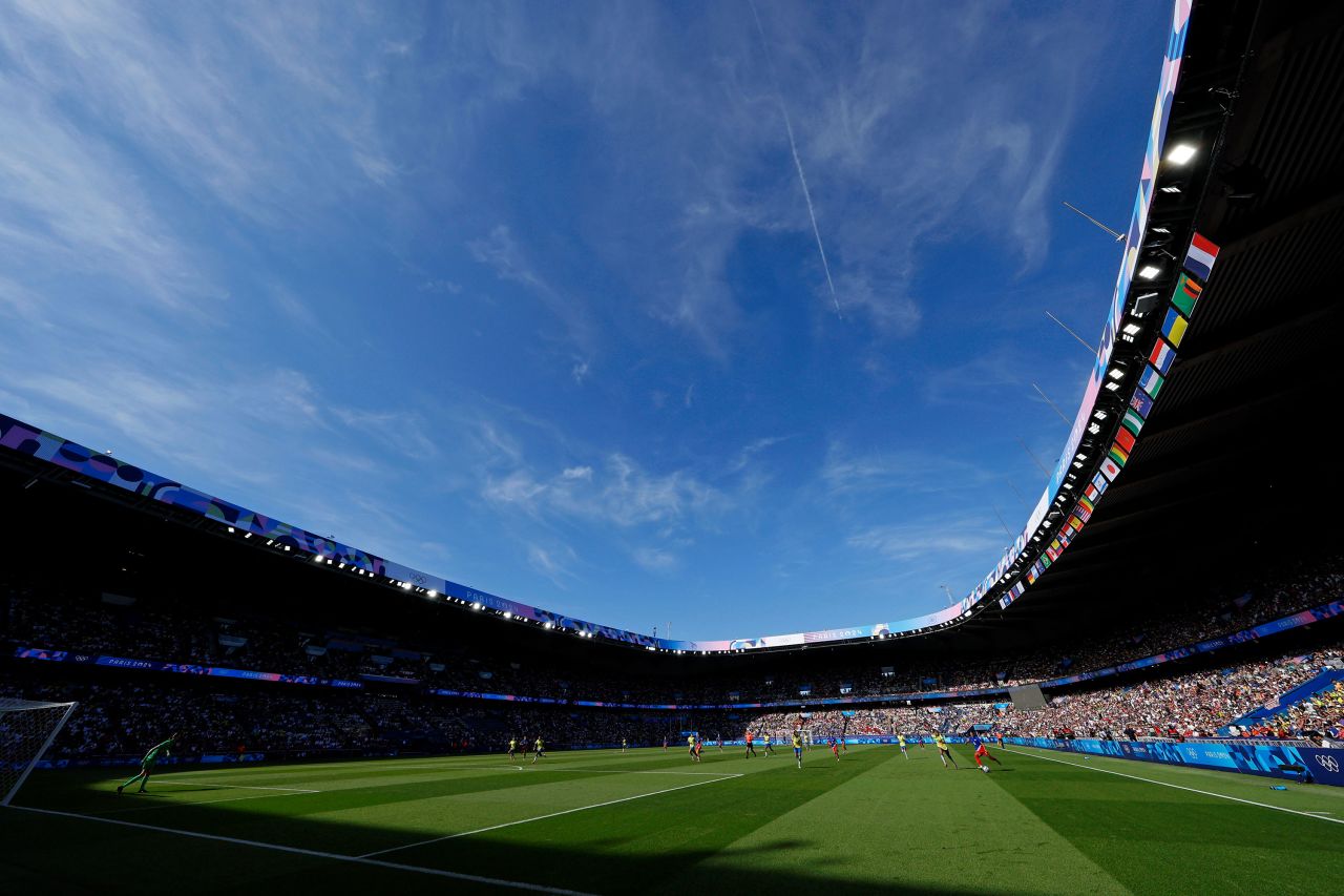 The US played Brazil at the Parc des Princes in Paris. 