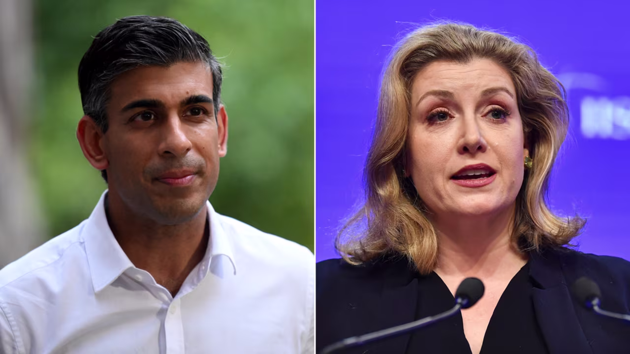 Rishi Sunak (L) and Penny Mourdant.