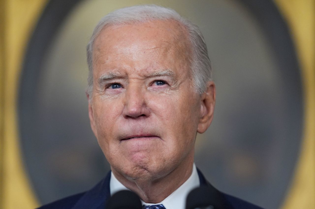 President Joe Biden speaks from the White House on Thursday night.