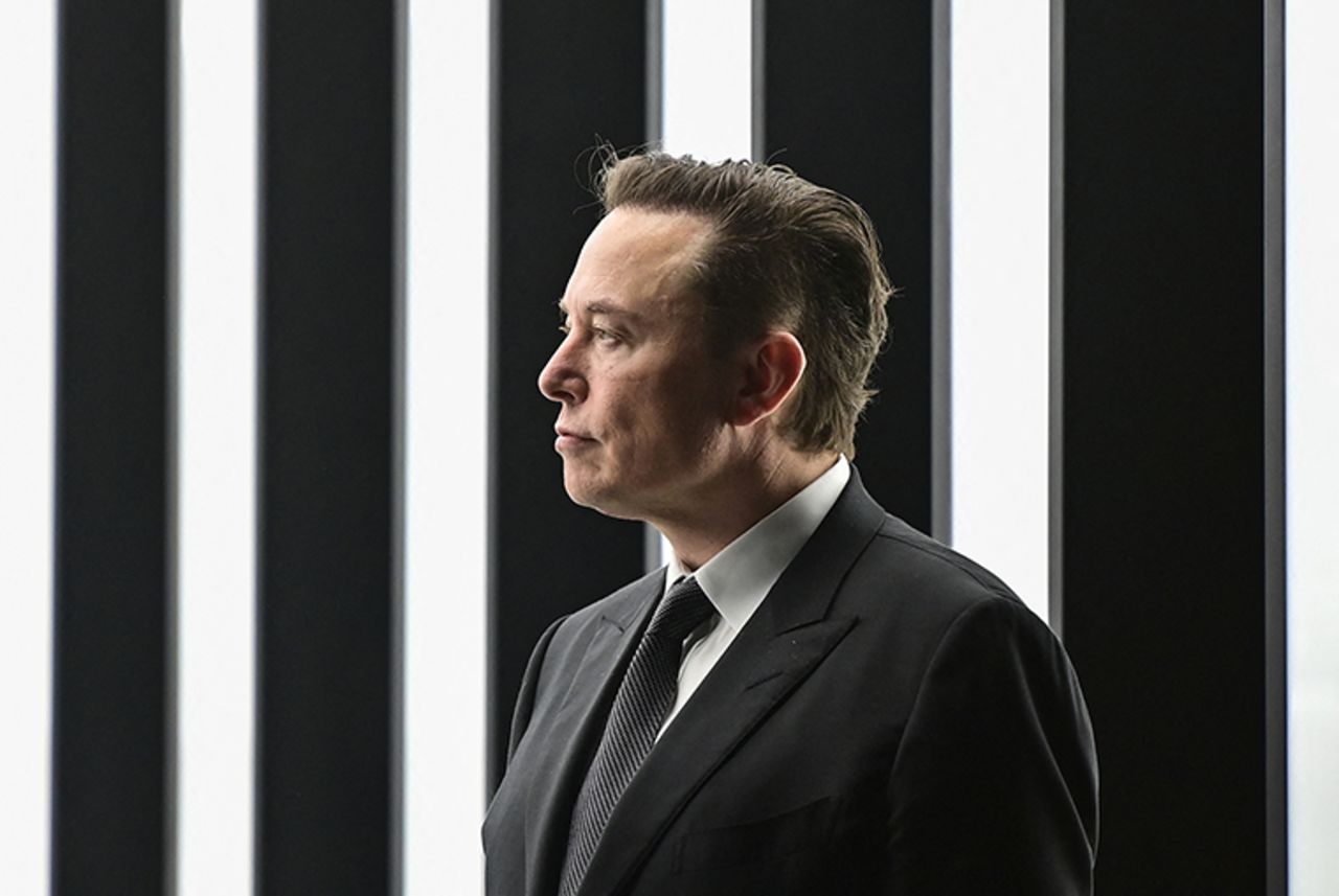 Elon Musk on March 22 in Gruenheide, Germany, attending the start of the production at Tesla's "Gigafactory".