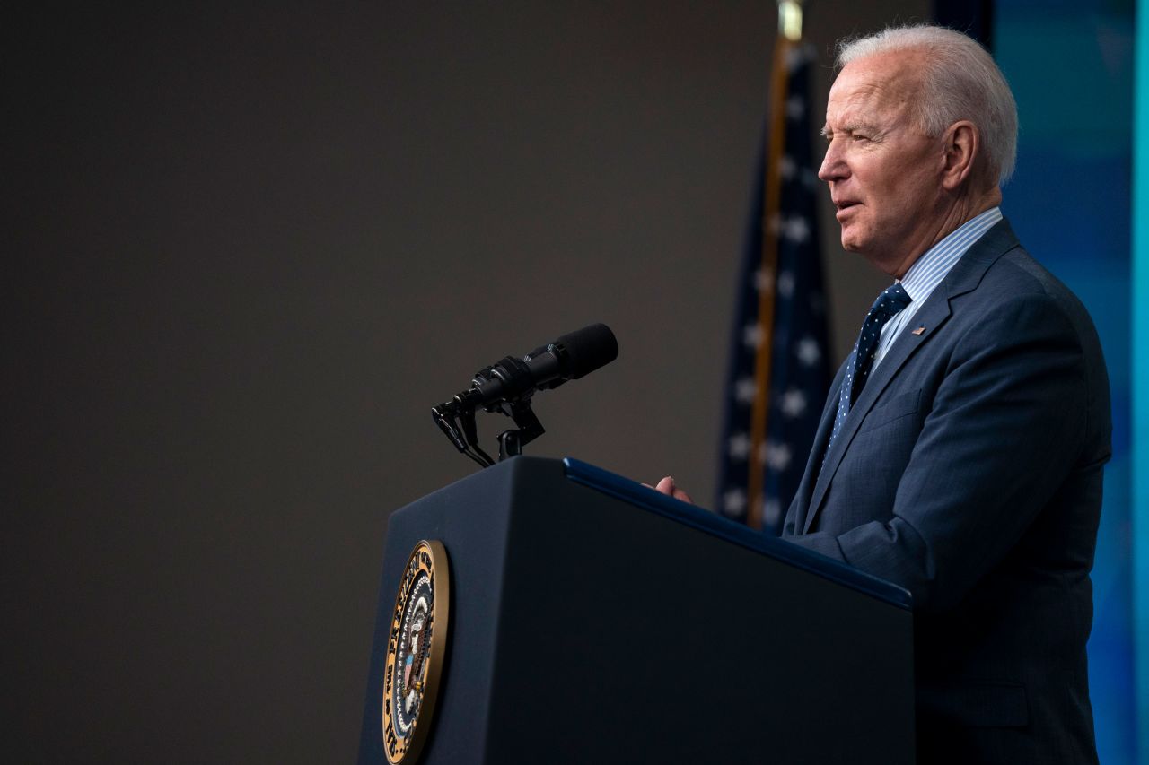 President Joe Biden speaks about the COVID-19 vaccination program in the South Court Auditorium on the White House campus on June 2 in Washington, DC.