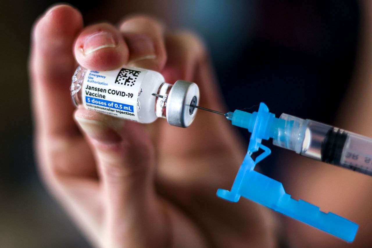 A dose of the Johnson & Johnson COVID-19 vaccine is prepared at an event put on by the Thornton Fire Department on March 6 in Thornton, Colorado. 