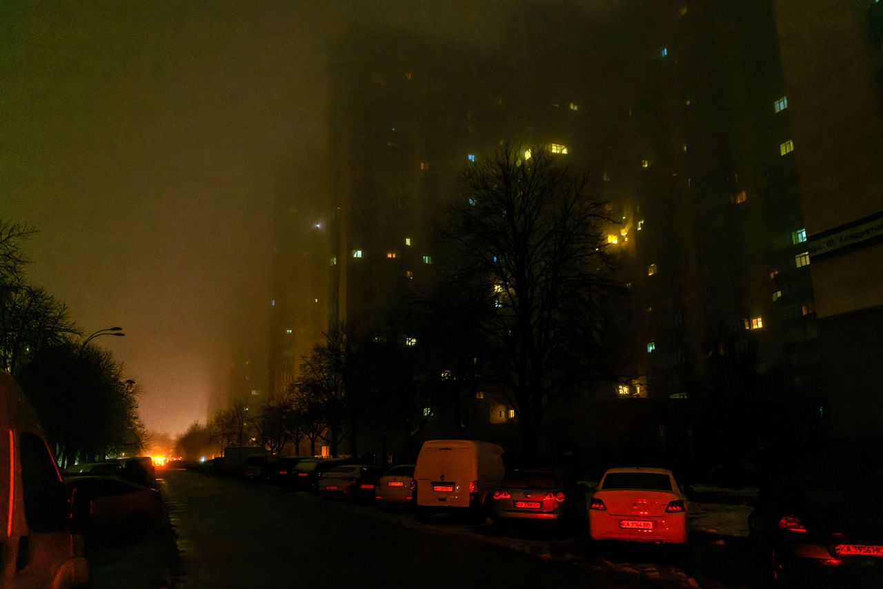 A street without electricity is seen in Kyiv, Ukraine, on November 24.?