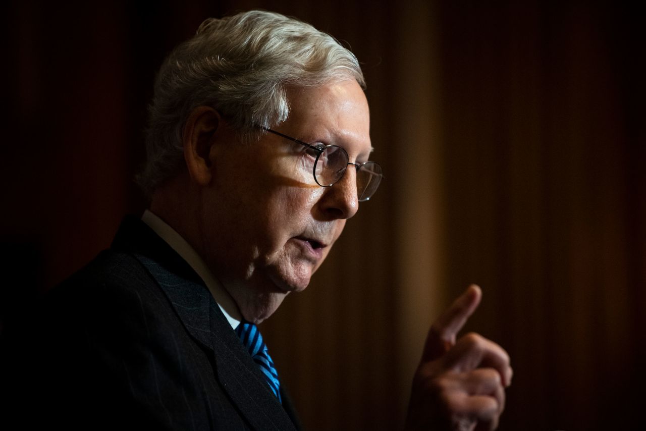 Senate Majority Leader Mitch McConnell speaks at a news conference in Washington, DC, on December 15.