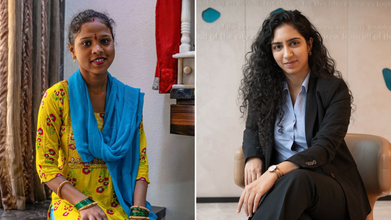 From left, Rupali Rao Kilare and Shreya Verma pose for a picture.