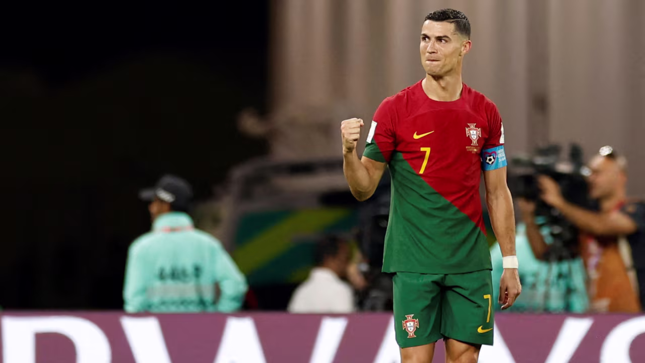 Portugal's Cristiano Ronaldo became the first man to score in five World Cups.