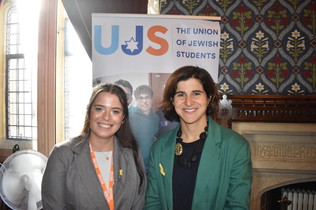 The Union of Jewish Students President Sami Berkoff (left) with Solicitor General Sarah Sackman at a meeting to discuss the concerns of Jewish students.