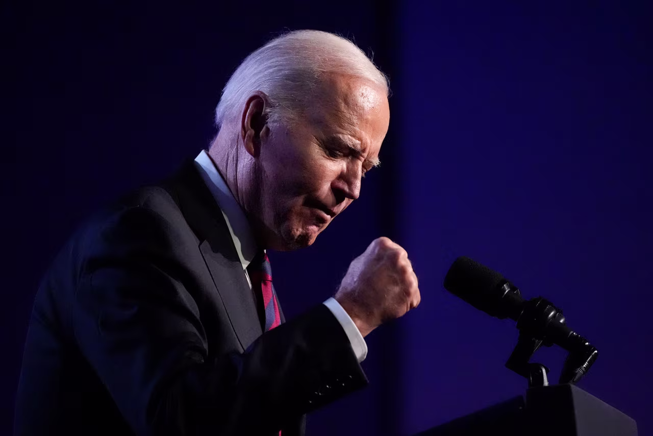 President Joe Biden speaks during a United Auto Workers' political convention on Wednesday, January 24, in Washington, DC.