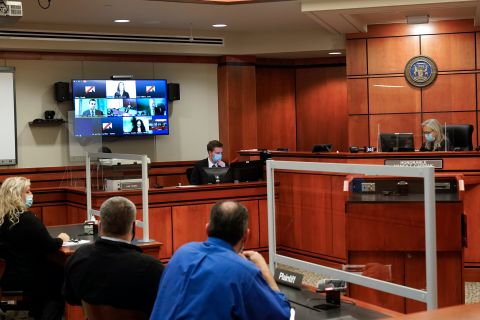 Ethan Crumbley appears on a video arraignment at 52nd District Court in front of Judge Nancy Carniak in Rochester Hills, Michigan, on December 1.