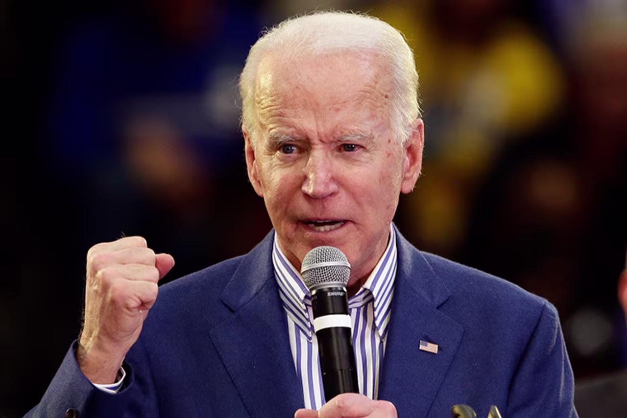Biden speaks at a campaign event at Saint Augustine's University in Raleigh, North Carolina, Saturday, February 29.