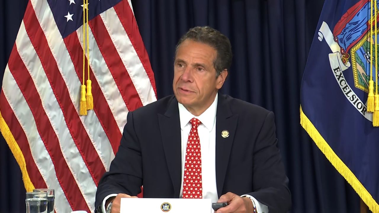 New York Gov. Andrew Cuomo speaks at a daily news conference in New York, on June 18.