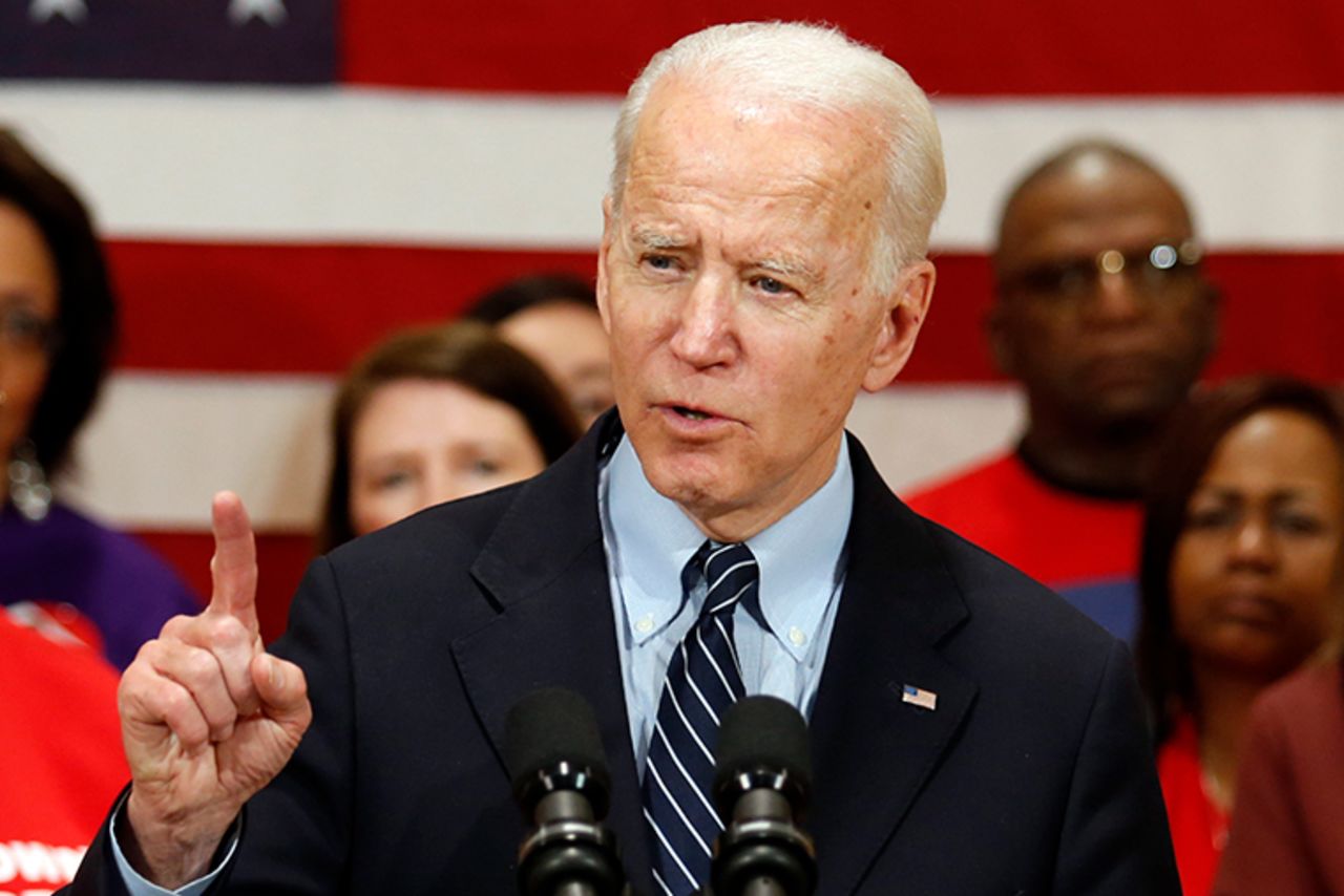 Biden speaks at a campaign event in Columbus, Ohio, Tuesday, March 10.