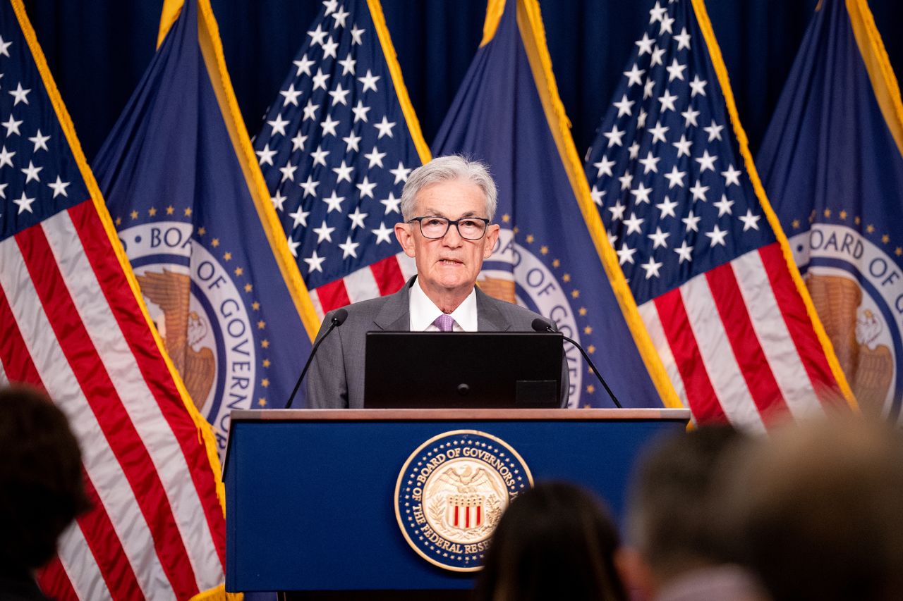 Federal Reserve Chairman Jerome Powell speaks at a news conference following a Federal Open Market Committee meeting at the William McChesney Martin Jr. Federal Reserve Board Building on July 31 in Washington, DC.