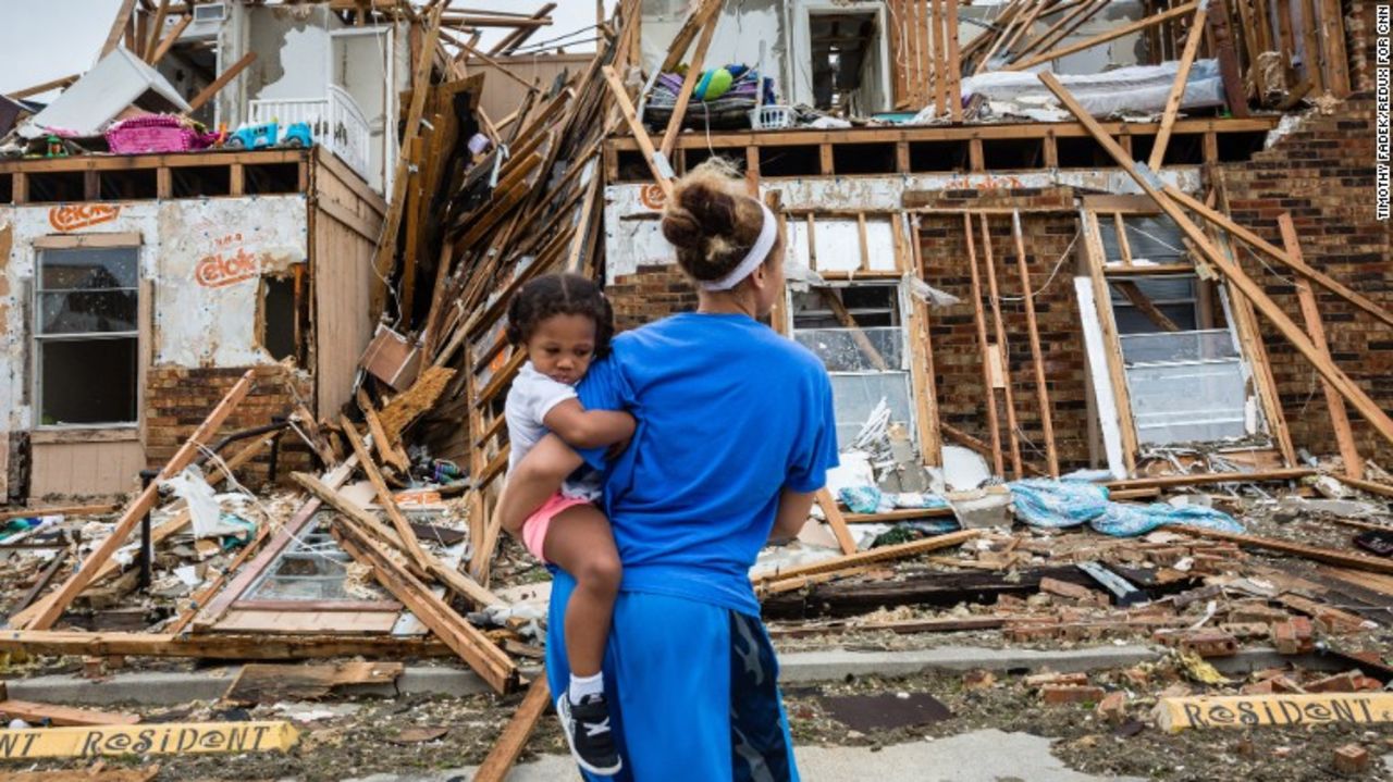 Residents of Rockport, Texas, return to their damaged and destroyed homes two days after Hurricane Harvey made landfall at this coastal Texas town in August 2017.