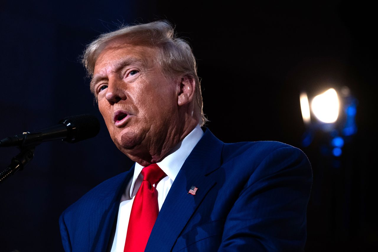 Donald Trump addresses an event in New York on September 5.