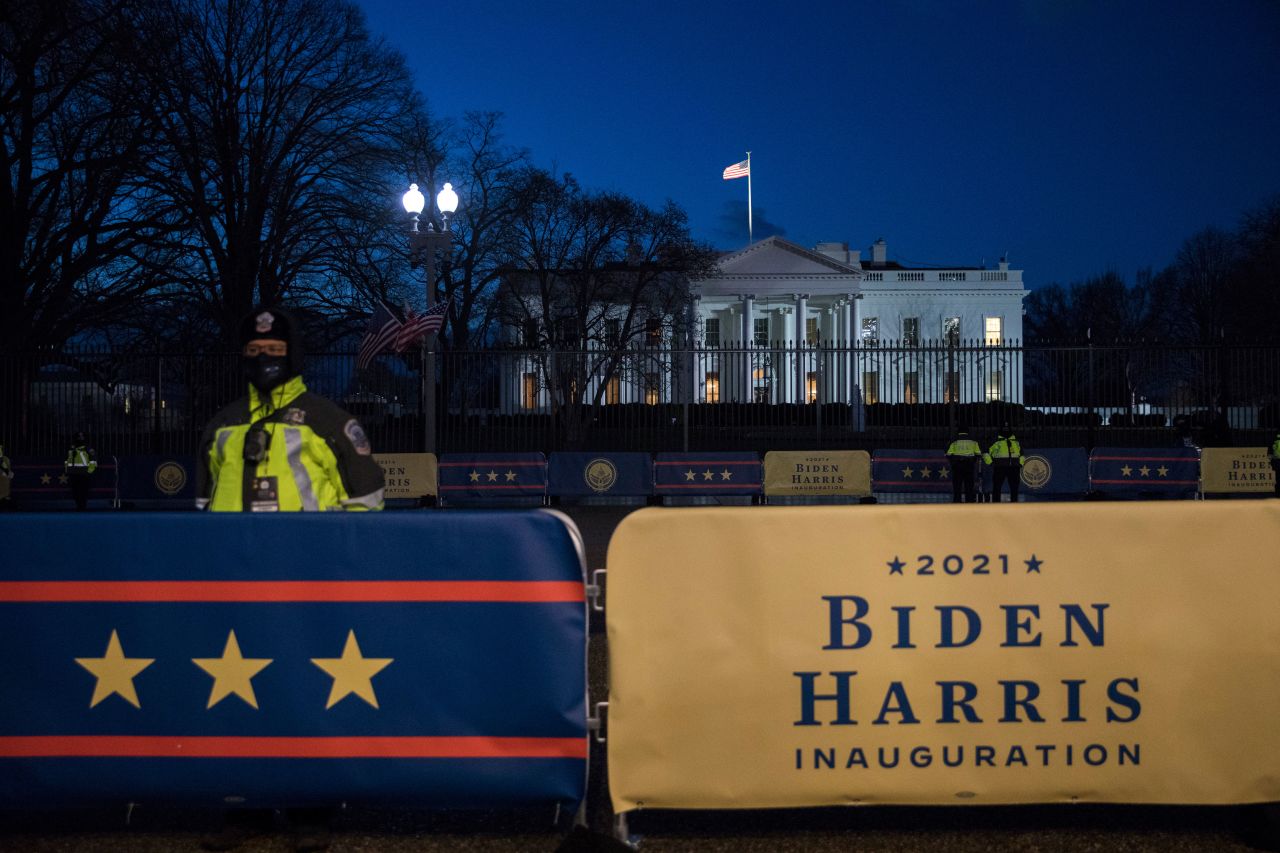 The White House is pictured on January 20.