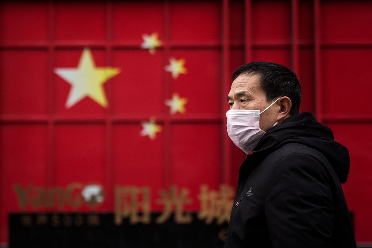 A man wears a protective mask on February 10 in Wuhan, China. 