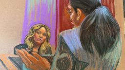Bryana Bongolan, a friend of Cassie Ventura, is cross examined by Nicole Westmoreland on Wednesday, June 4, in this courtroom sketch.