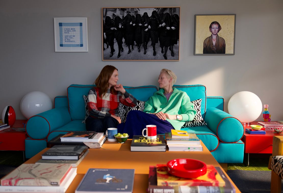 Tilda Swinton and Julianne Moore in “The Room Next Door.”