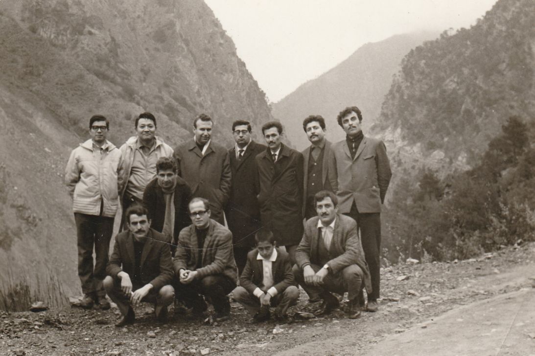 My grandfather — back row, second from the left — poses with colleagues at the dam site.