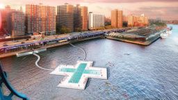  +POOL Rendering at Pier 35. Designed by Family New York & Playlab, Inc. Image by Luxigon, 2021.