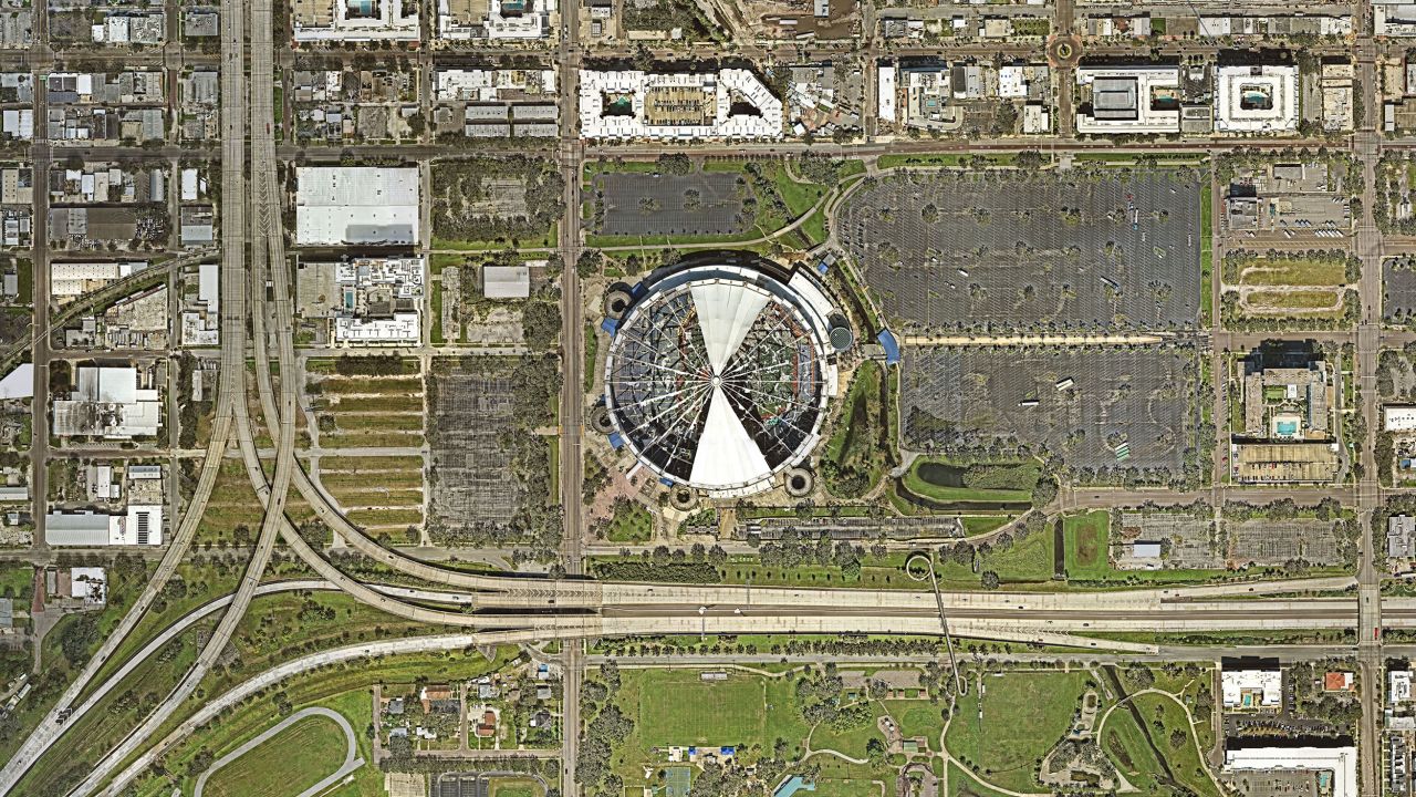 Tropicana Field is seen following Hurricane Milton on October 10.