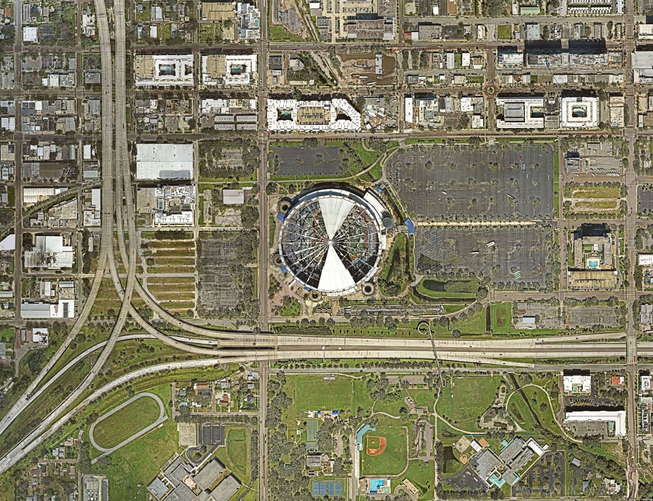 Tropicana Field is seen following Hurricane Milton on October 10.