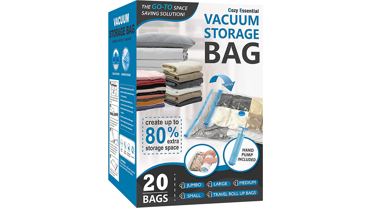 20 Pack Vacuum Storage Bags stock photo