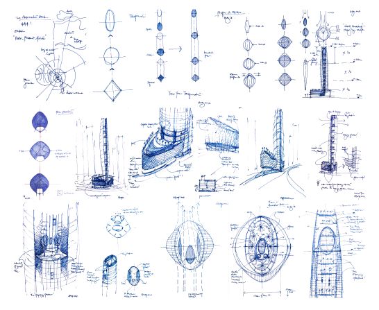 NORR's president and design director shares sketches of Ciel Dubai Marina, currently under construction.