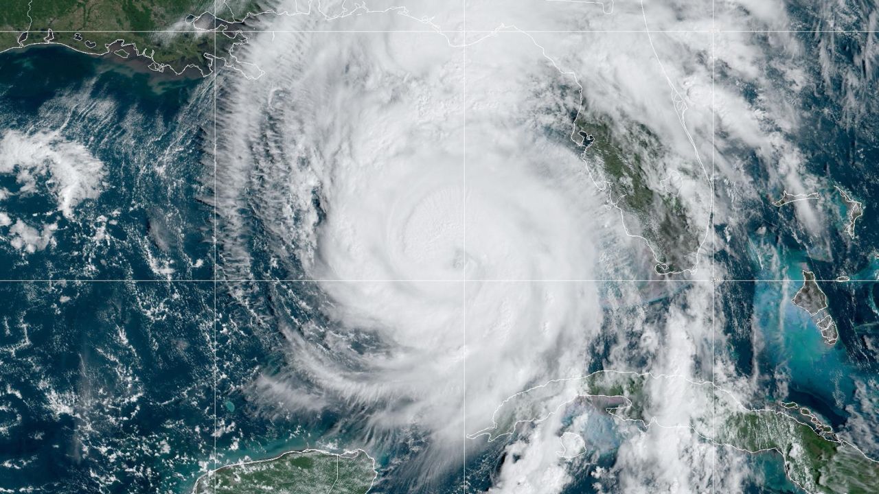 In this satellite image, Hurricane Helene is seen approaching the coast of Florida on September 26.