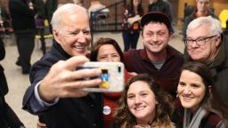 Democratic presidential candidate, former Vice President Joe Biden greets people during a campaign stop at Tipton High School on December 28, 2019 in Tipton, Iowa. 
